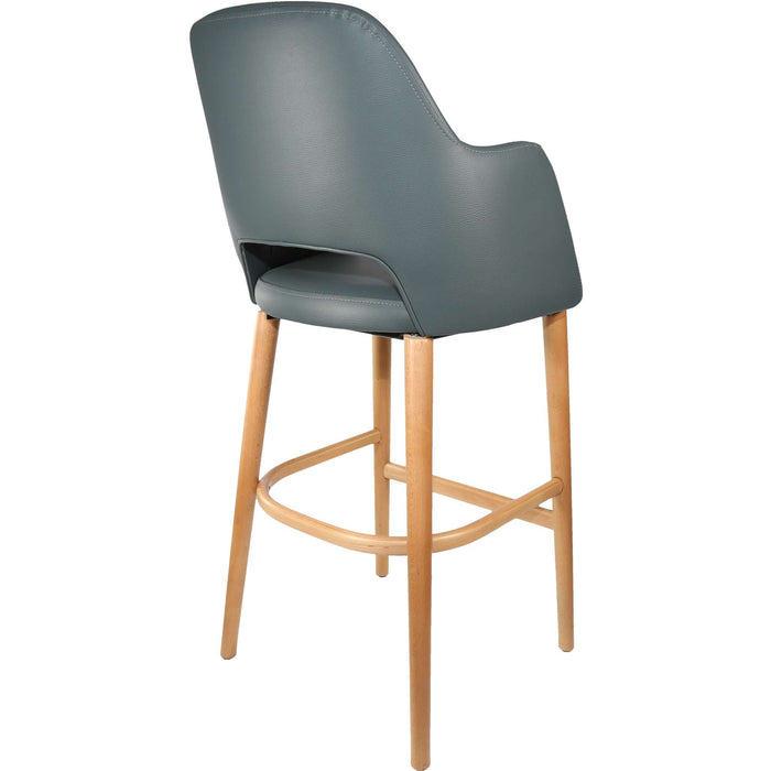 Durafurn Sorbet Stool - Trojan Oak Legs/Anthracite Vinyl