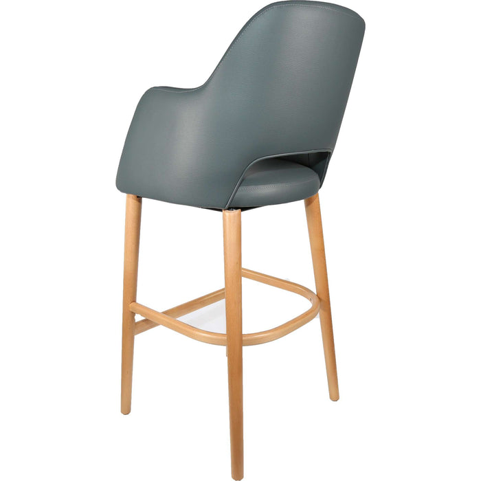 Durafurn Sorbet Stool - Trojan Oak Legs/Anthracite Vinyl