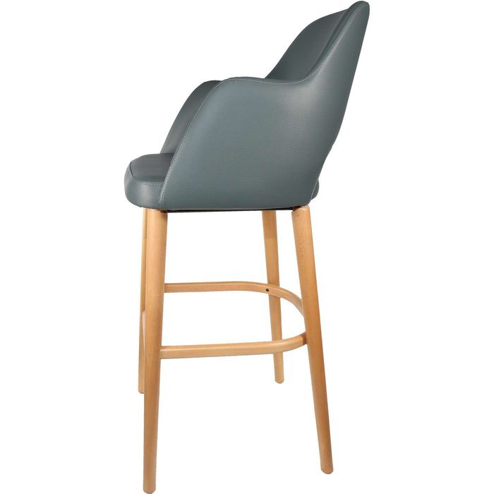 Durafurn Sorbet Stool - Trojan Oak Legs/Anthracite Vinyl
