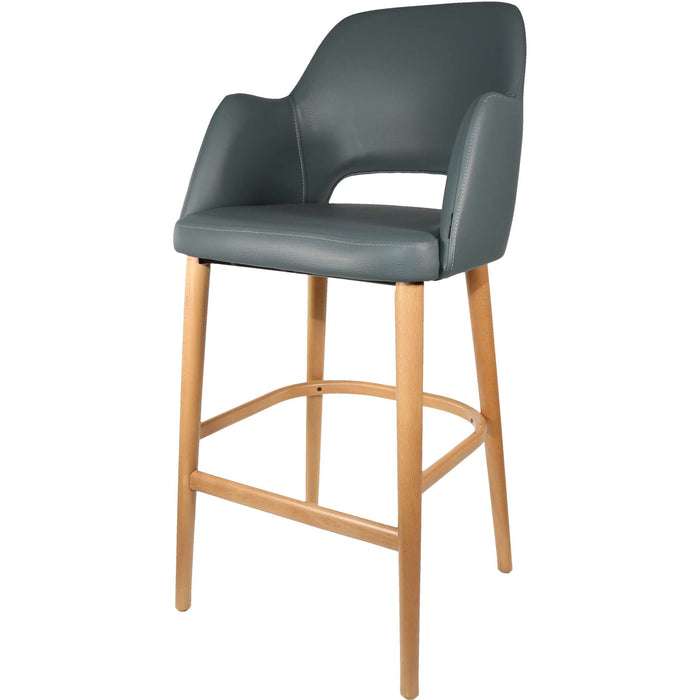 Durafurn Sorbet Stool - Trojan Oak Legs/Anthracite Vinyl