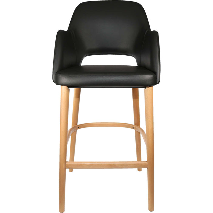 Durafurn Sorbet Stool - Trojan Oak Legs/Black Vinyl