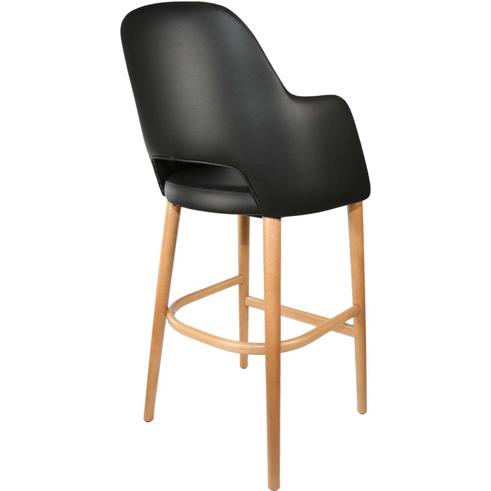 Durafurn Sorbet Stool - Trojan Oak Legs/Black Vinyl
