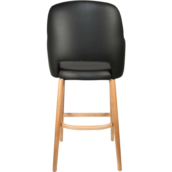 Durafurn Sorbet Stool - Trojan Oak Legs/Black Vinyl