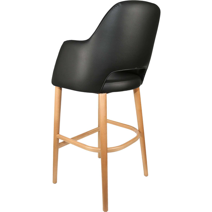 Durafurn Sorbet Stool - Trojan Oak Legs/Black Vinyl