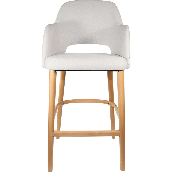 Durafurn Sorbet Stool - Trojan Oak Legs/ Light Grey Woven Fabric
