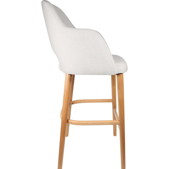 Durafurn Sorbet Stool - Trojan Oak Legs/ Light Grey Woven Fabric