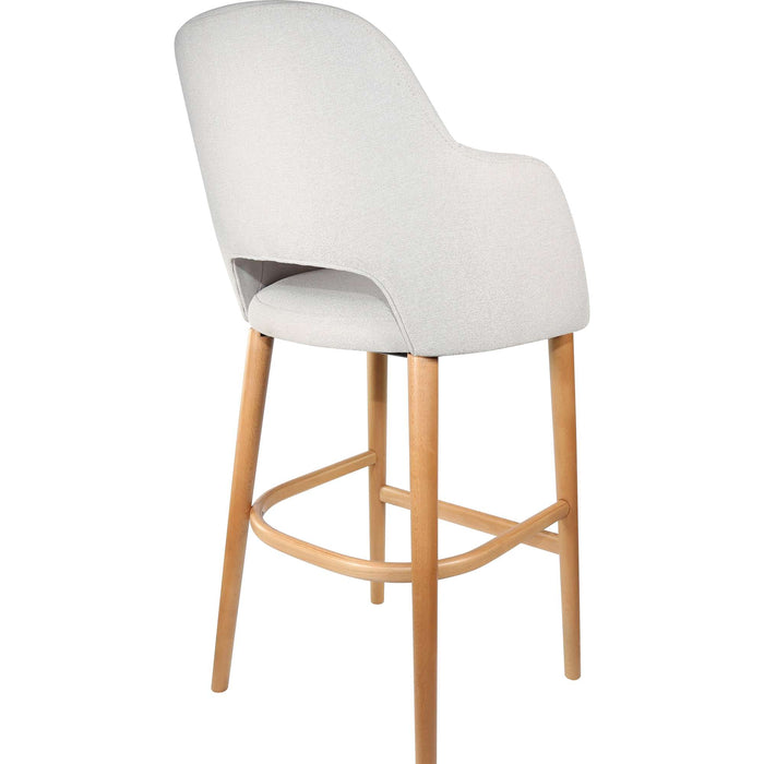 Durafurn Sorbet Stool - Trojan Oak Legs/ Light Grey Woven Fabric