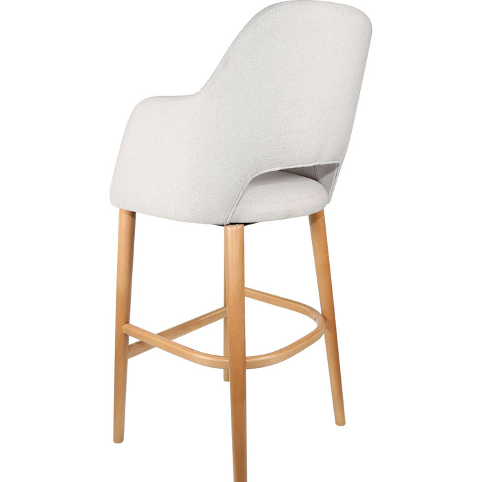 Durafurn Sorbet Stool - Trojan Oak Legs/ Light Grey Woven Fabric