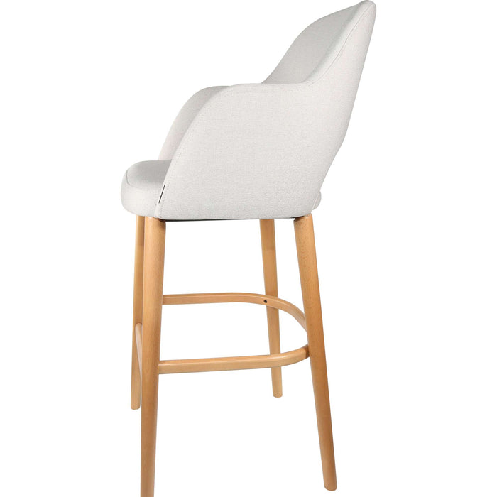 Durafurn Sorbet Stool - Trojan Oak Legs/ Light Grey Woven Fabric