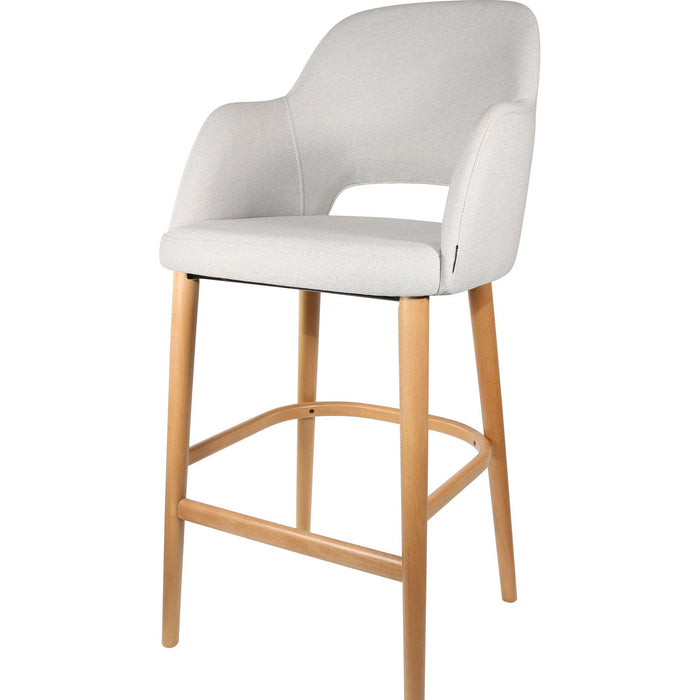 Durafurn Sorbet Stool - Trojan Oak Legs/ Light Grey Woven Fabric