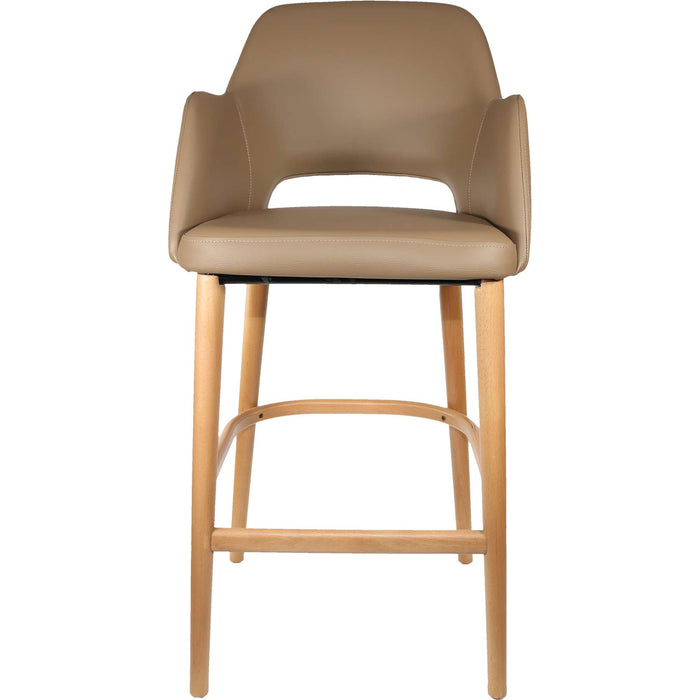 Durafurn Sorbet Stool - Trojan Oak Legs/Taupe Vinyl