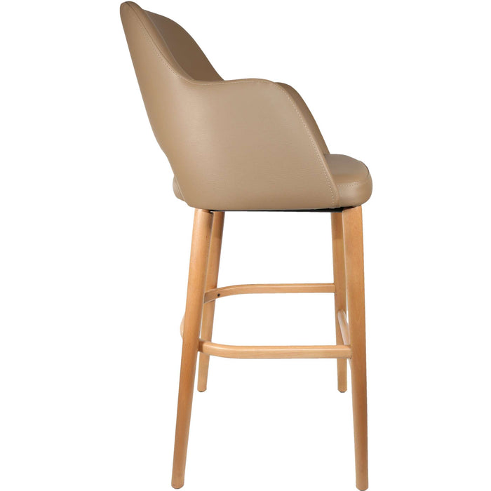 Durafurn Sorbet Stool - Trojan Oak Legs/Taupe Vinyl