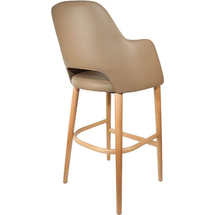 Durafurn Sorbet Stool - Trojan Oak Legs/Taupe Vinyl