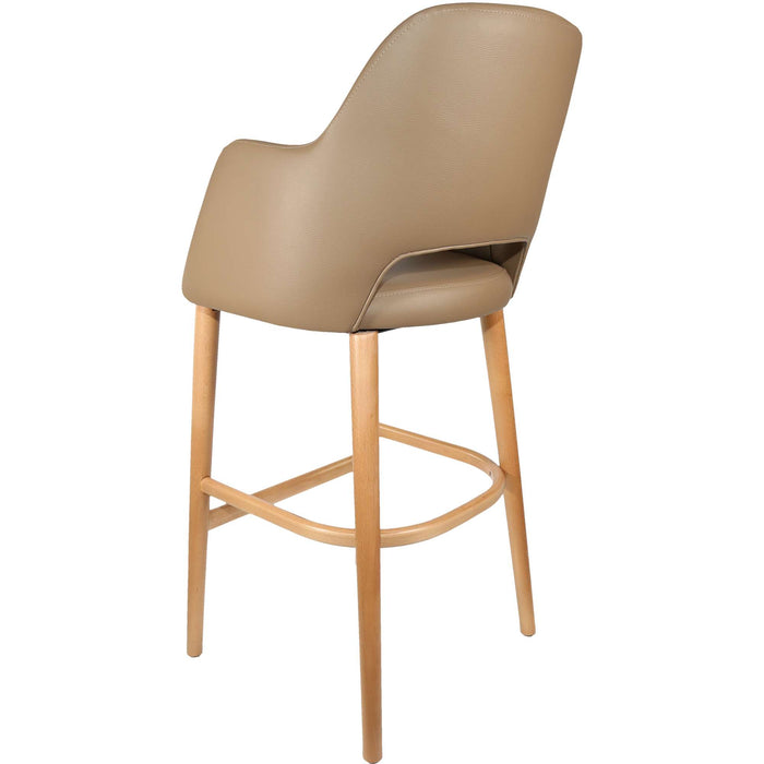 Durafurn Sorbet Stool - Trojan Oak Legs/Taupe Vinyl