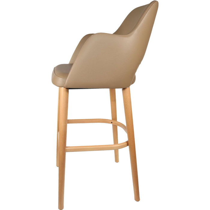 Durafurn Sorbet Stool - Trojan Oak Legs/Taupe Vinyl