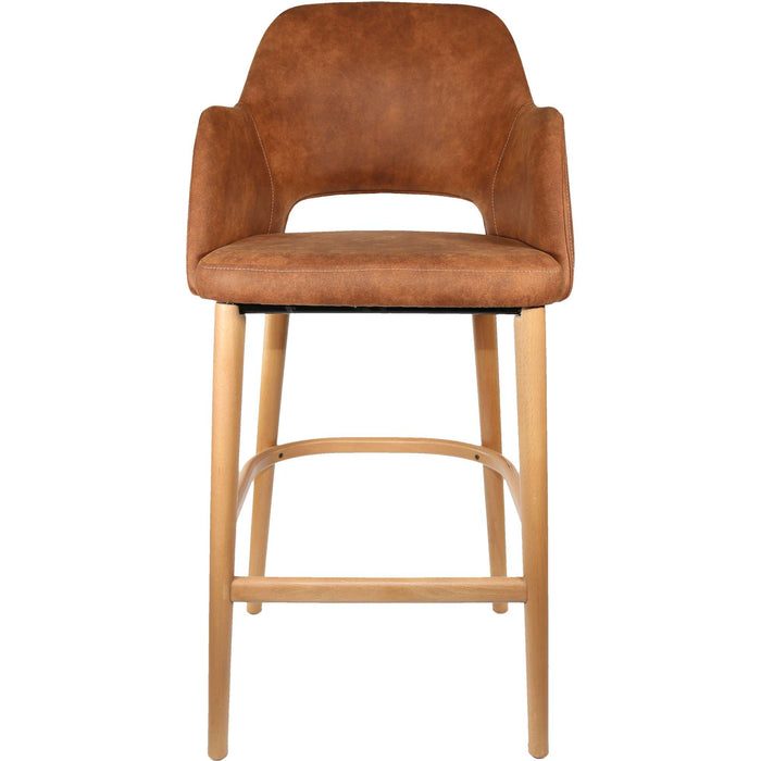 Durafurn Sorbet Stool - Trojan Oak Legs/Tan Premium Vinyl