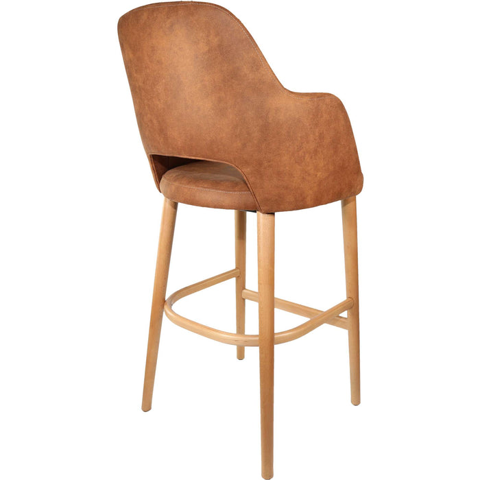 Durafurn Sorbet Stool - Trojan Oak Legs/Tan Premium Vinyl