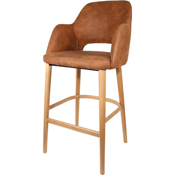Durafurn Sorbet Stool - Trojan Oak Legs/Tan Premium Vinyl