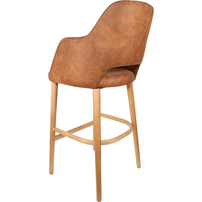 Durafurn Sorbet Stool - Trojan Oak Legs/Tan Premium Vinyl