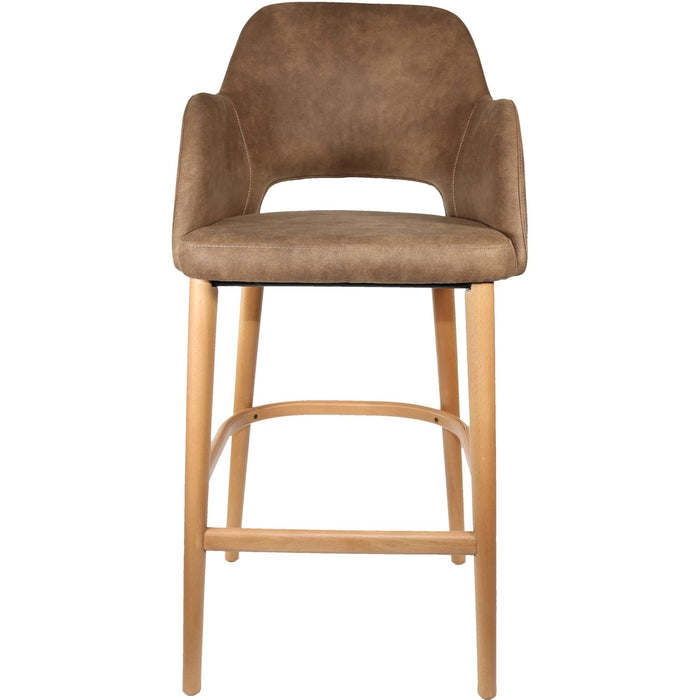 Durafurn Sorbet Stool - Trojan Oak Legs/Mocha Premium Vinyl