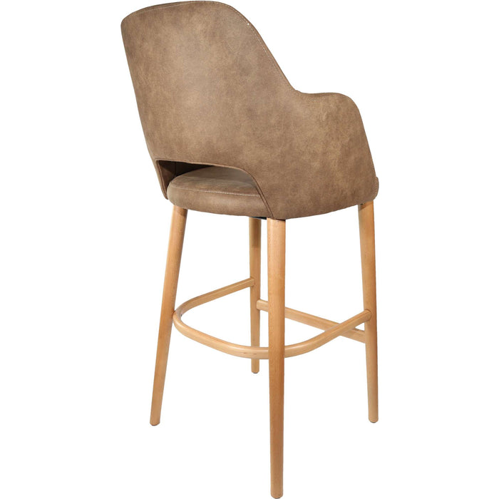 Durafurn Sorbet Stool - Trojan Oak Legs/Mocha Premium Vinyl