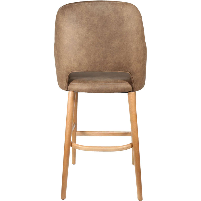 Durafurn Sorbet Stool - Trojan Oak Legs/Mocha Premium Vinyl