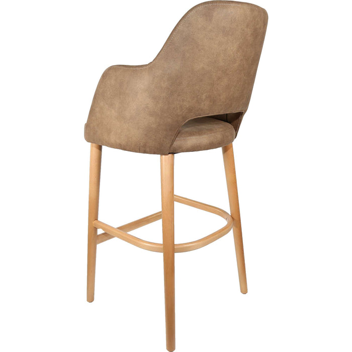 Durafurn Sorbet Stool - Trojan Oak Legs/Mocha Premium Vinyl