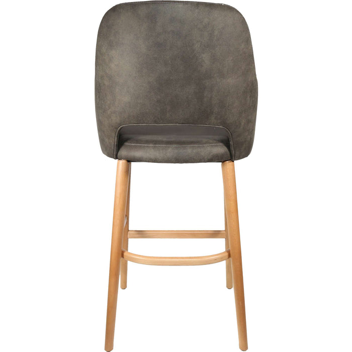 Durafurn Sorbet Stool - Trojan Oak Legs/Charcoal Premium Vinyl