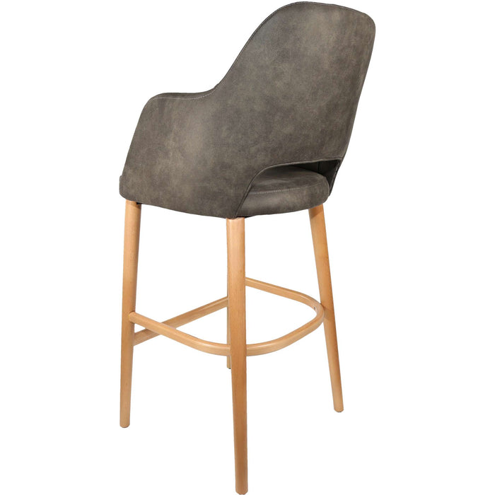 Durafurn Sorbet Stool - Trojan Oak Legs/Charcoal Premium Vinyl