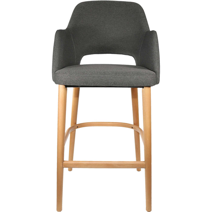 Durafurn Sorbet Stool - Trojan Oak Legs/Anthracite Woven Fabric