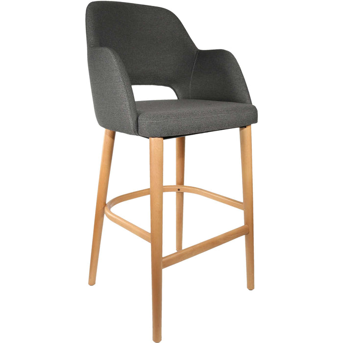 Durafurn Sorbet Stool - Trojan Oak Legs/Anthracite Woven Fabric