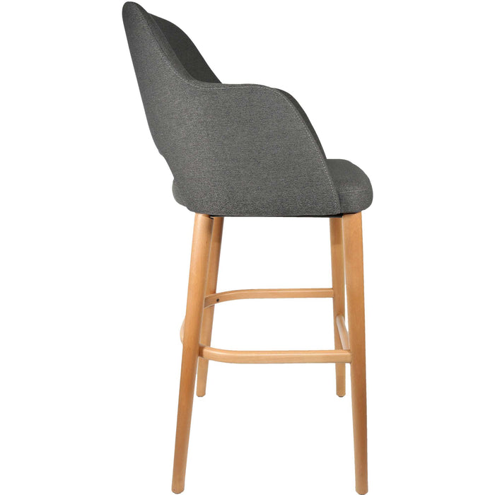 Durafurn Sorbet Stool - Trojan Oak Legs/Anthracite Woven Fabric