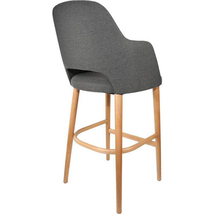 Durafurn Sorbet Stool - Trojan Oak Legs/Anthracite Woven Fabric
