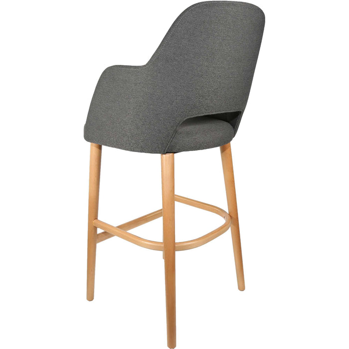 Durafurn Sorbet Stool - Trojan Oak Legs/Anthracite Woven Fabric