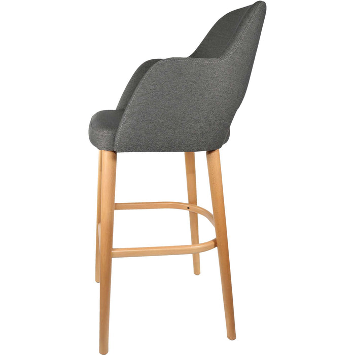 Durafurn Sorbet Stool - Trojan Oak Legs/Anthracite Woven Fabric