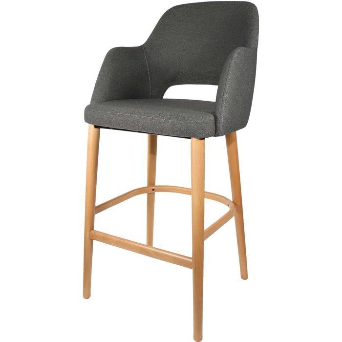 Durafurn Sorbet Stool - Trojan Oak Legs/Anthracite Woven Fabric