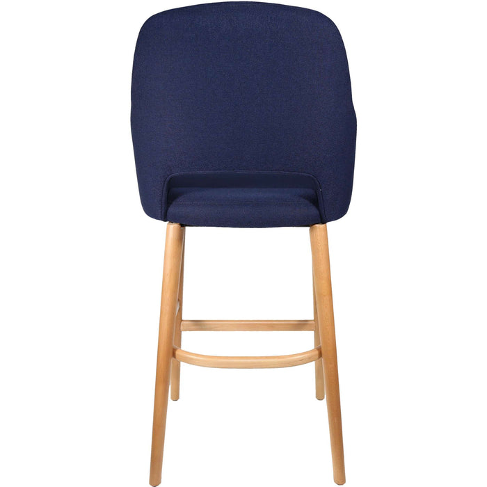 Durafurn Sorbet Stool - Trojan Oak Legs/Navy Woven Fabric