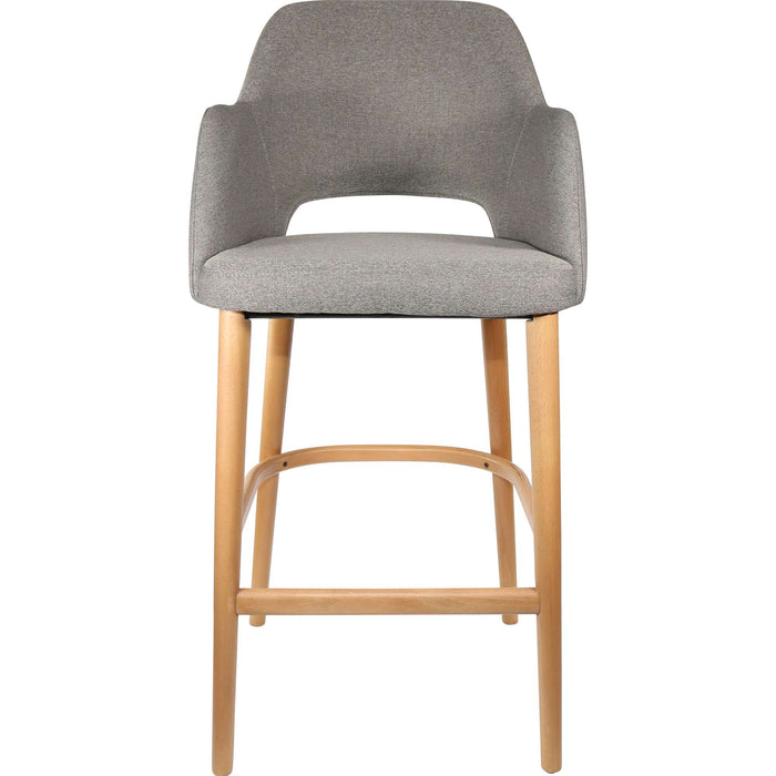 Durafurn Sorbet Stool - Trojan Oak Legs/Taupe Woven Fabric