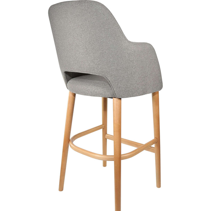 Durafurn Sorbet Stool - Trojan Oak Legs/Taupe Woven Fabric