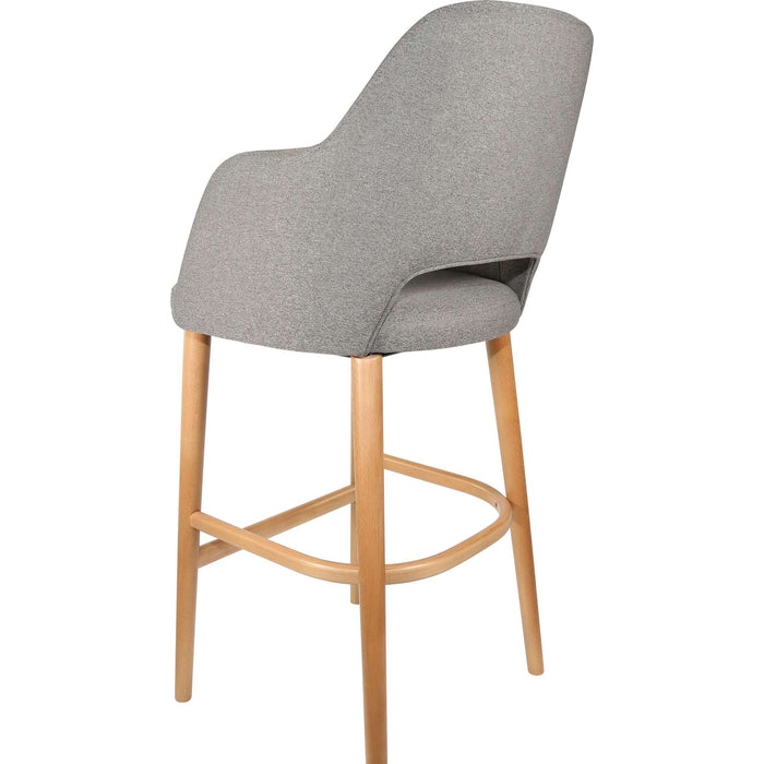 Durafurn Sorbet Stool - Trojan Oak Legs/Taupe Woven Fabric