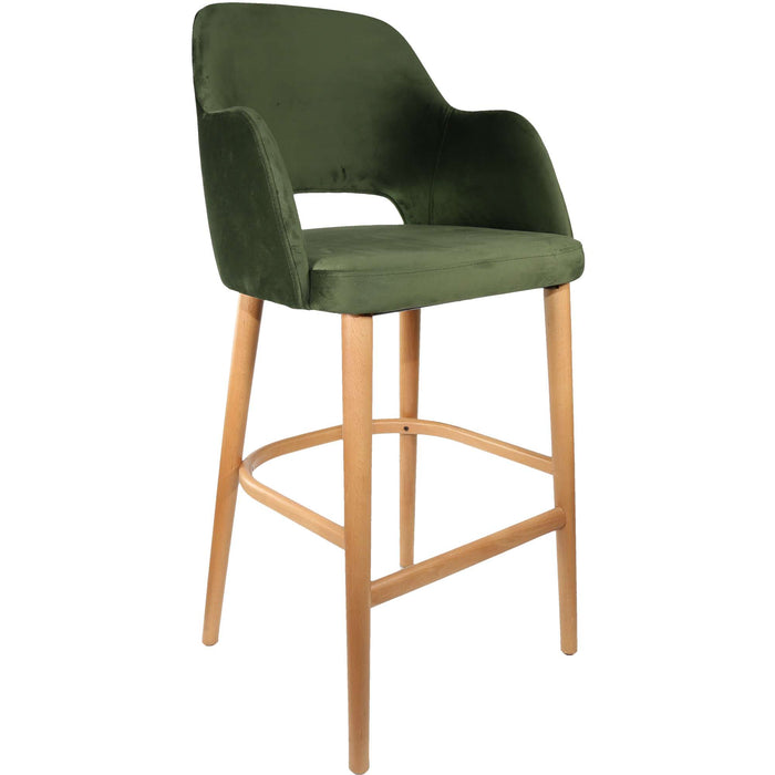 Durafurn Sorbet Stool - Trojan Oak Legs/Avocado Velvet
