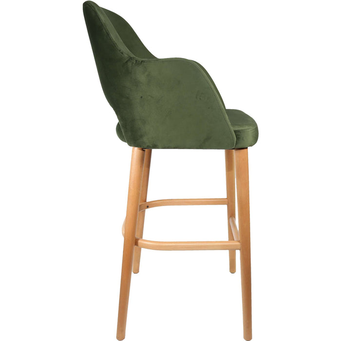 Durafurn Sorbet Stool - Trojan Oak Legs/Avocado Velvet
