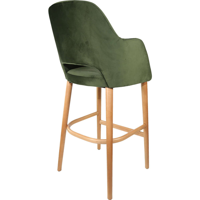 Durafurn Sorbet Stool - Trojan Oak Legs/Avocado Velvet