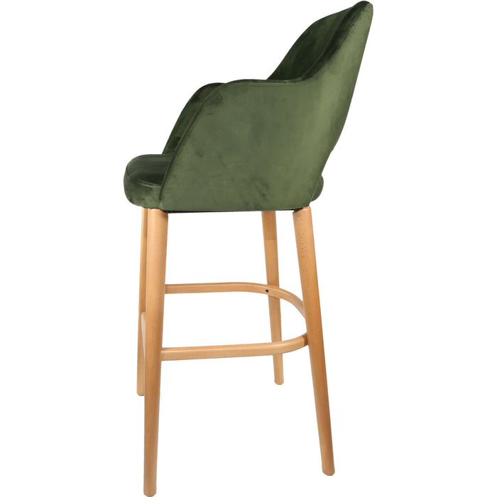 Durafurn Sorbet Stool - Trojan Oak Legs/Avocado Velvet