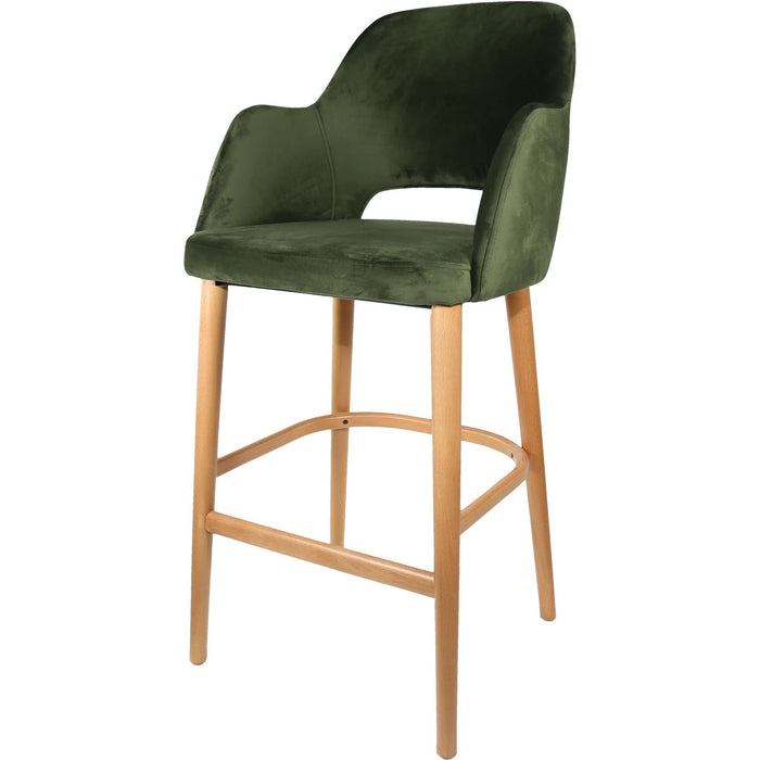 Durafurn Sorbet Stool - Trojan Oak Legs/Avocado Velvet