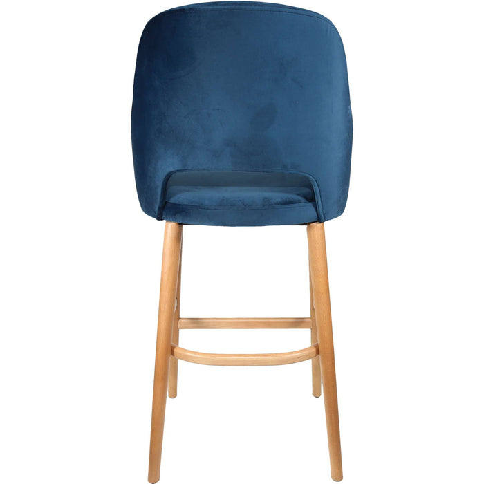 Durafurn Sorbet Stool - Trojan Oak Legs/Denim Velvet