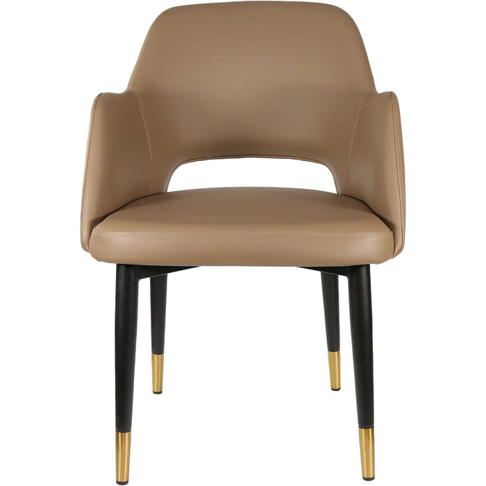 Durafurn Sorbet Chair - Black Metal 450h Legs/Taupe Vinyl