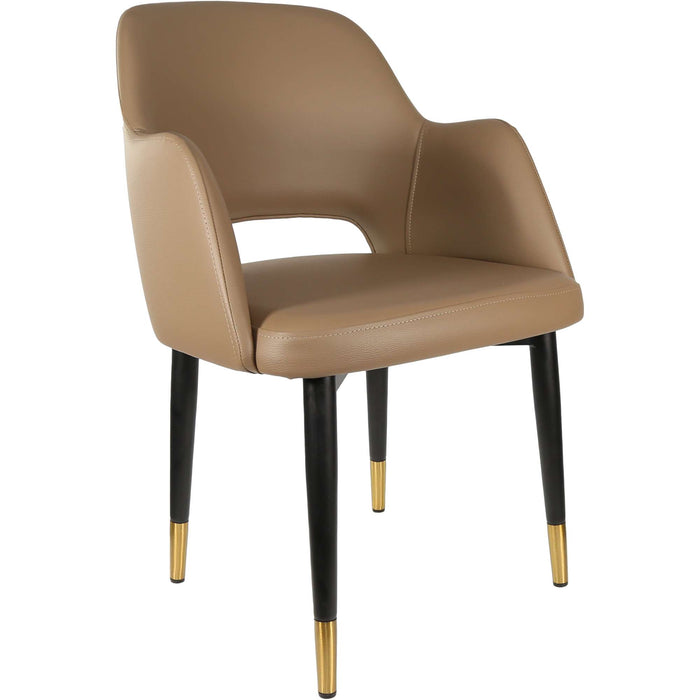 Durafurn Sorbet Chair - Black Metal 450h Legs/Taupe Vinyl
