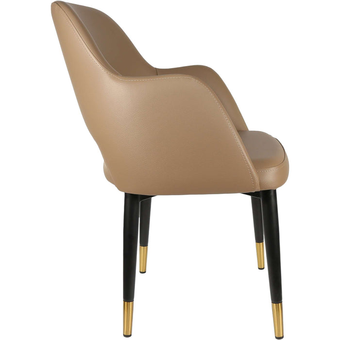 Durafurn Sorbet Chair - Black Metal 450h Legs/Taupe Vinyl