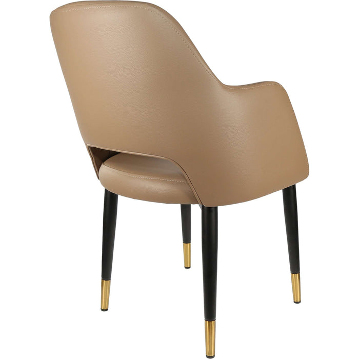 Durafurn Sorbet Chair - Black Metal 450h Legs/Taupe Vinyl